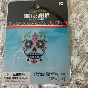 Day of the Dead Temporary Tattoo Body Jewelry Skull NIP